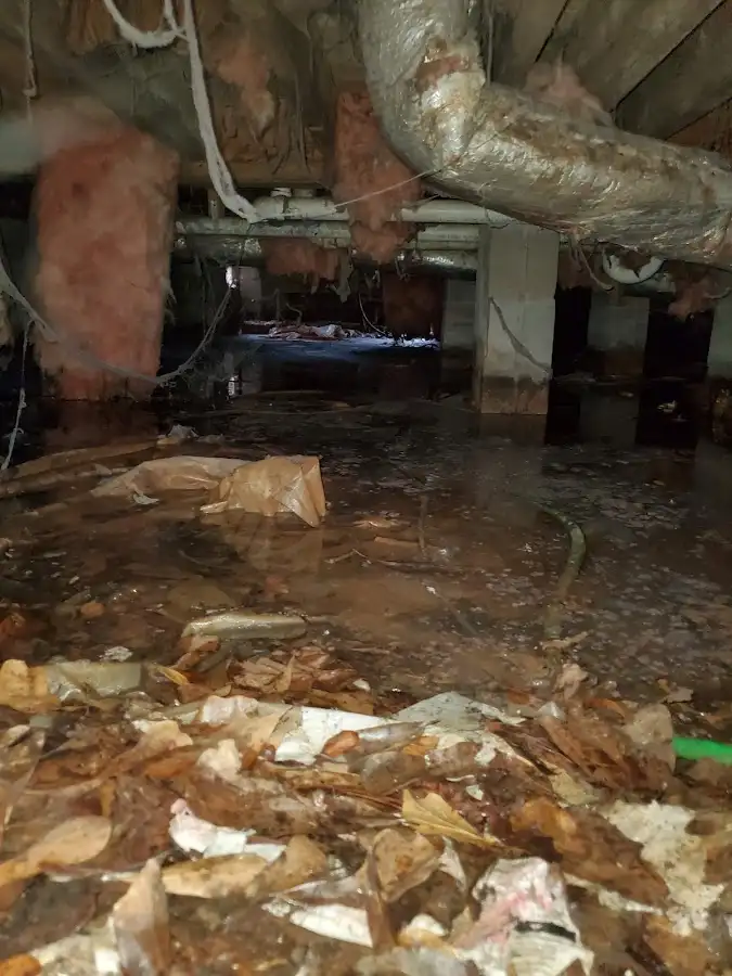 Crawl space flood assessment for Commercial Water Damage Restoration in Caln